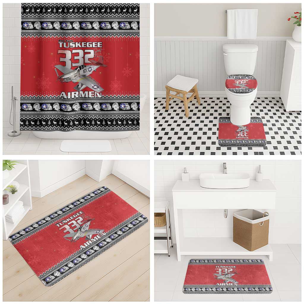 Tuskegee Red Tails Airmen Christmas Bathroom Set P-51 Mustang 332nd Fighter Group