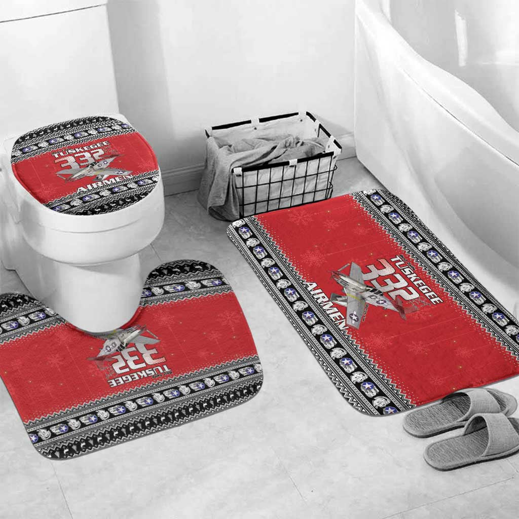 Tuskegee Red Tails Airmen Christmas Bathroom Set P-51 Mustang 332nd Fighter Group