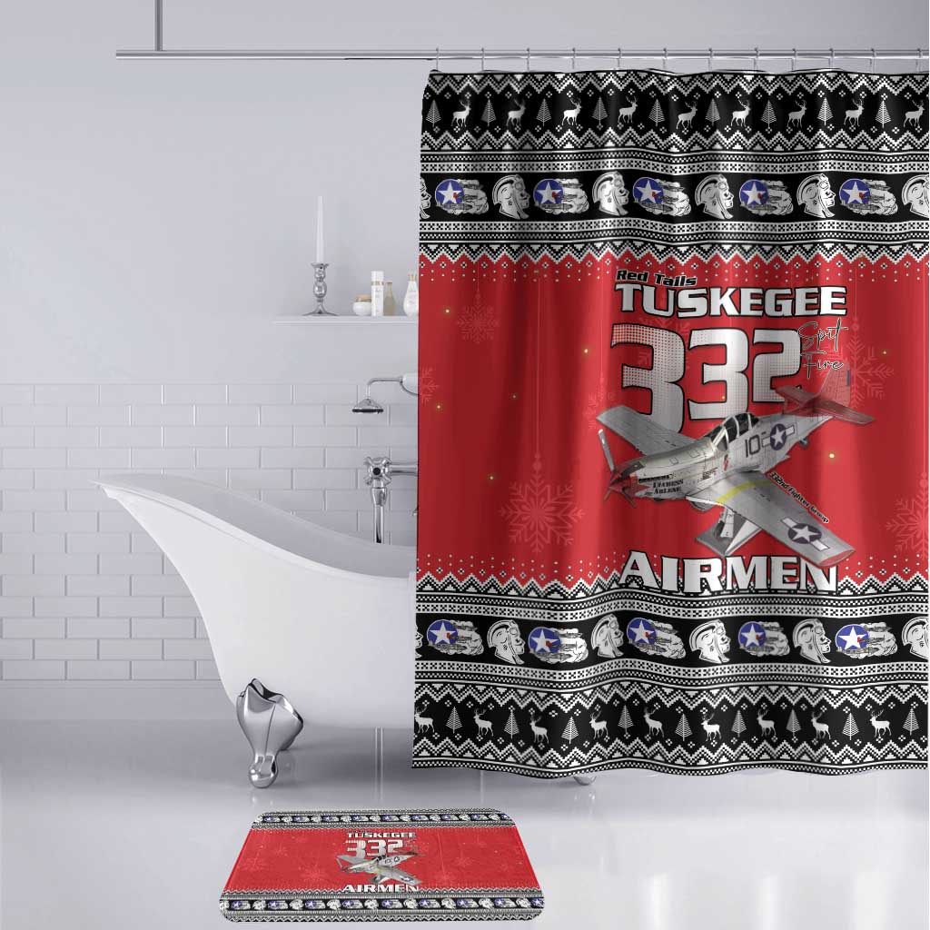 Tuskegee Red Tails Airmen Christmas Bathroom Set P-51 Mustang 332nd Fighter Group