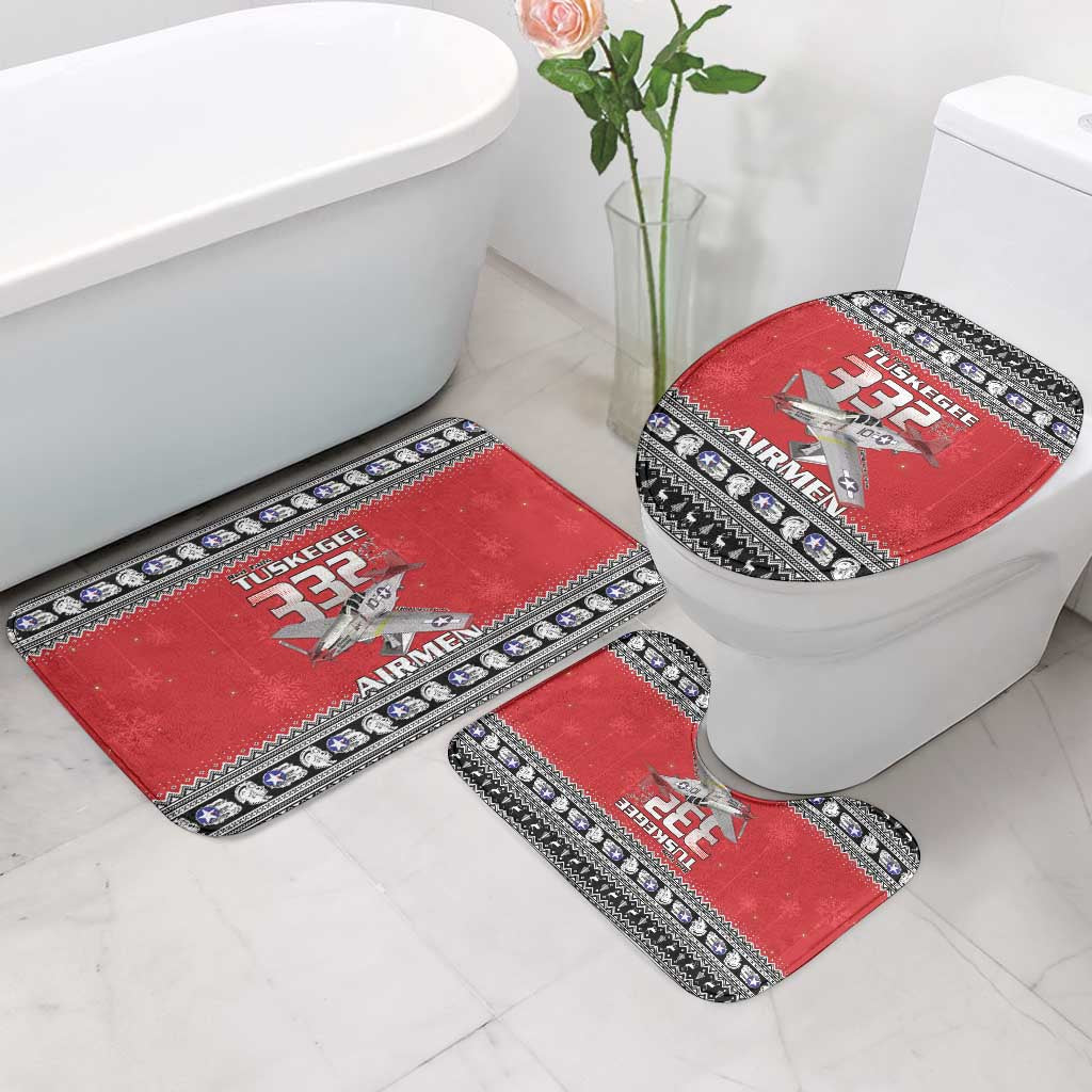 Tuskegee Red Tails Airmen Christmas Bathroom Set P-51 Mustang 332nd Fighter Group