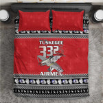 Afro Christmas Tuskegee Red Tails Airmen Bedding Set Merry Christmas - African Pride
