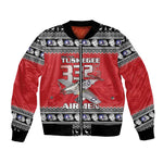 Afro Christmas Tuskegee Red Tails Airmen Bomber Jacket Merry Christmas - African Pride