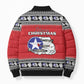Tuskegee Red Tails Airmen Christmas Bomber Puffer Jacket P-51 Mustang 332nd Fighter Group