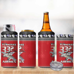 Afro Christmas Tuskegee Red Tails Airmen 4 in 1 Can Cooler Tumbler Merry Christmas - African Pride