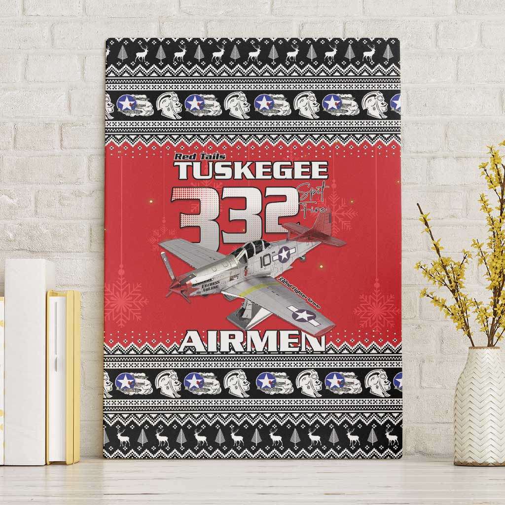 Afro Christmas Tuskegee Red Tails Airmen Canvas Wall Art Merry Christmas - African Pride
