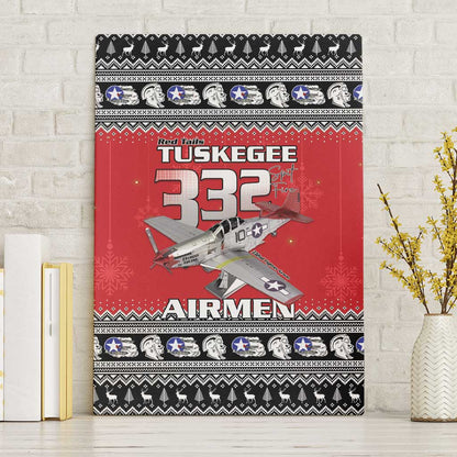 Afro Christmas Tuskegee Red Tails Airmen Canvas Wall Art Merry Christmas - African Pride