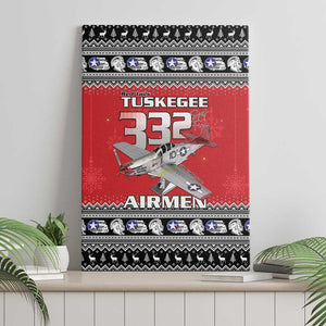 Afro Christmas Tuskegee Red Tails Airmen Canvas Wall Art Merry Christmas - African Pride