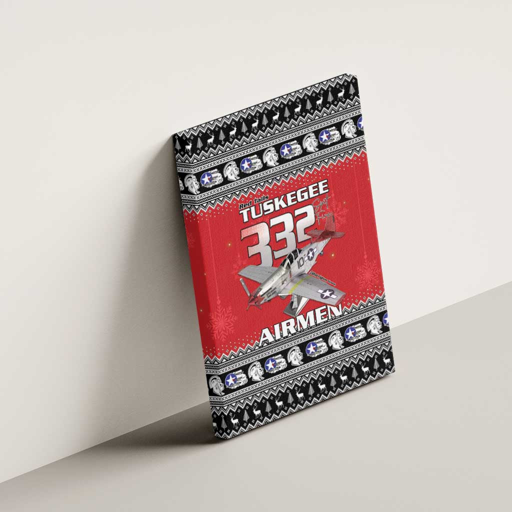 Afro Christmas Tuskegee Red Tails Airmen Canvas Wall Art Merry Christmas - African Pride