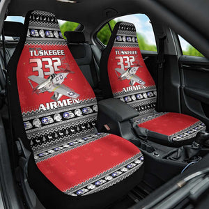 Afro Christmas Tuskegee Red Tails Airmen Car Seat Cover Merry Christmas - African Pride