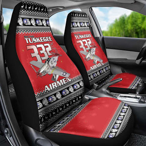 Afro Christmas Tuskegee Red Tails Airmen Car Seat Cover Merry Christmas - African Pride