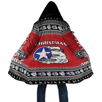 Tuskegee Red Tails Airmen Christmas Cloak P-51 Mustang 332nd Fighter Group