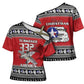 Tuskegee Red Tails Airmen Christmas Cross Shoulder Shirt P-51 Mustang 332nd Fighter Group