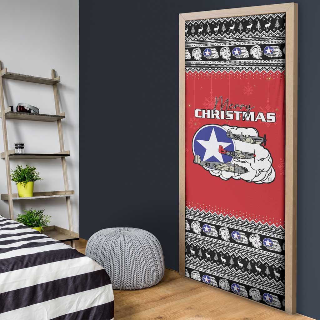Tuskegee Red Tails Airmen Christmas Door Cover P-51 Mustang 332nd Fighter Group