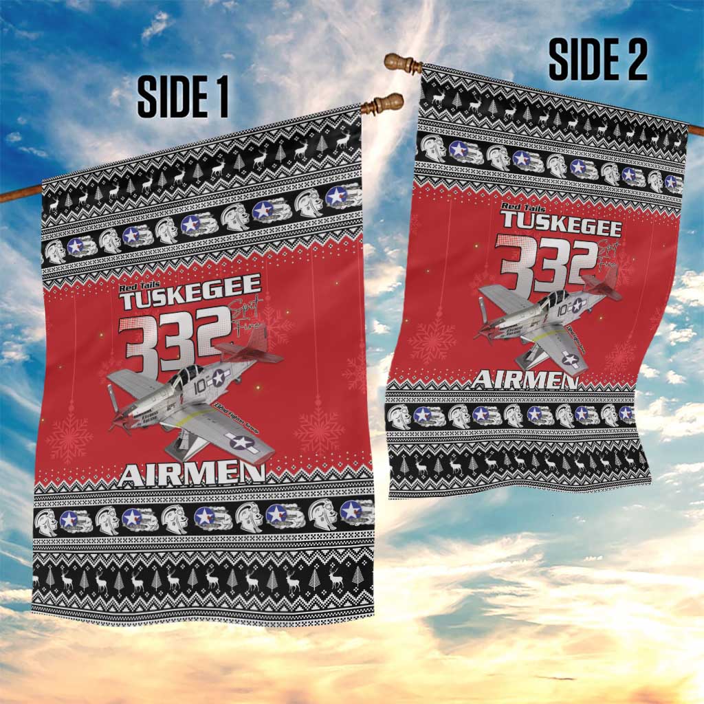 Afro Christmas Tuskegee Red Tails Airmen Garden Flag Merry Christmas - African Pride