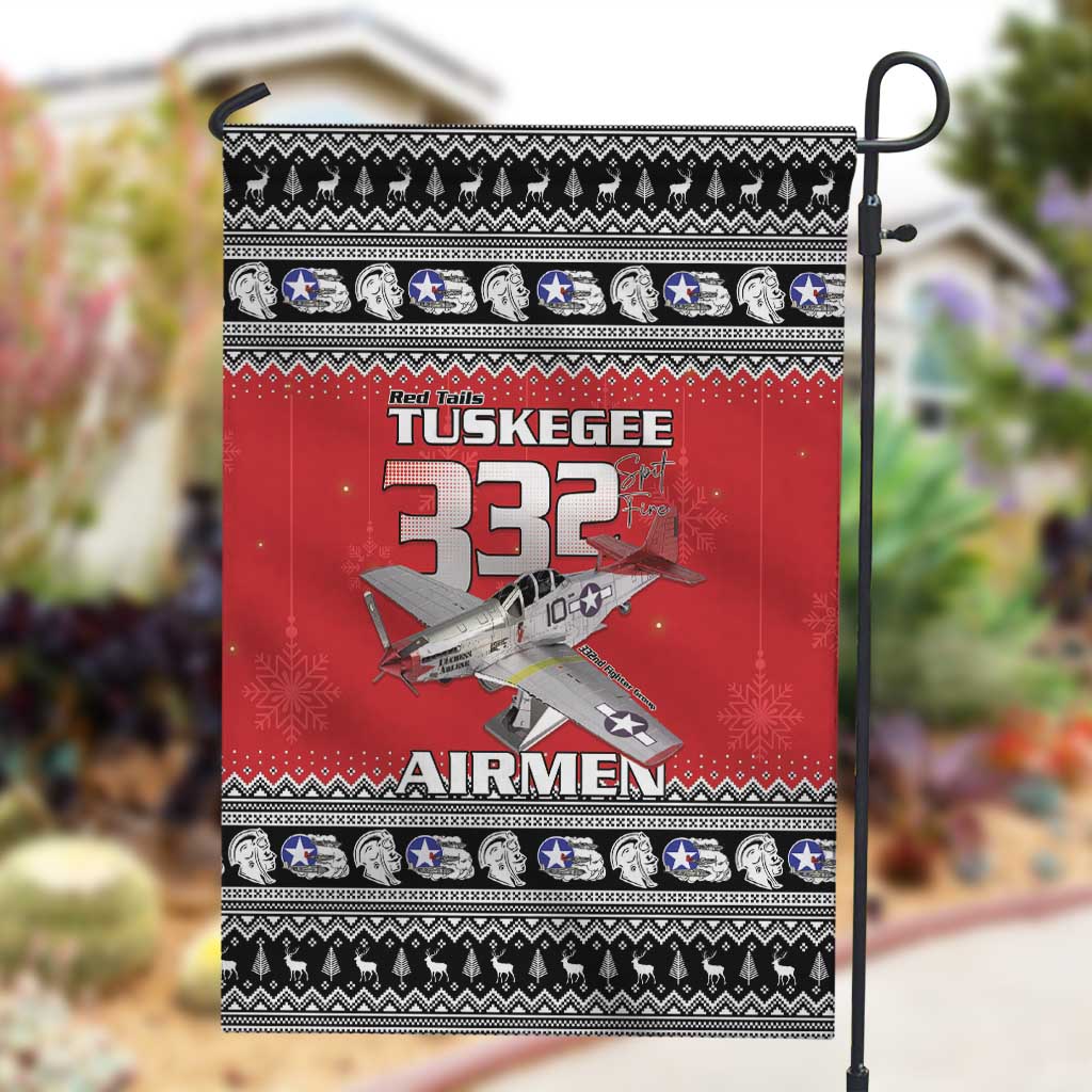 Afro Christmas Tuskegee Red Tails Airmen Garden Flag Merry Christmas - African Pride