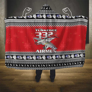 Afro Christmas Tuskegee Red Tails Airmen Hooded Blanket Merry Christmas - African Pride