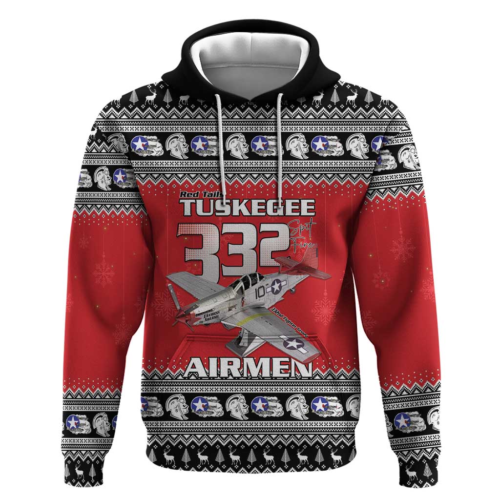 Afro Christmas Tuskegee Red Tails Airmen Hoodie Merry Christmas - African Pride