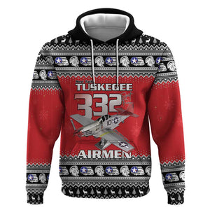 Afro Christmas Tuskegee Red Tails Airmen Hoodie Merry Christmas - African Pride