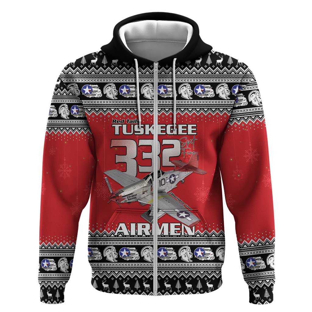 Afro Christmas Tuskegee Red Tails Airmen Hoodie Merry Christmas - African Pride