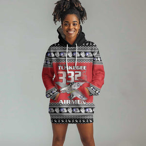 Afro Christmas Tuskegee Red Tails Airmen Hoodie Dress Merry Christmas - African Pride