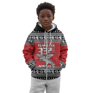 Afro Christmas Tuskegee Red Tails Airmen Kid Hoodie Merry Christmas - African Pride