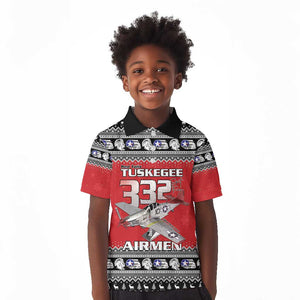 Afro Christmas Tuskegee Red Tails Airmen Kid Polo Shirt Merry Christmas - African Pride
