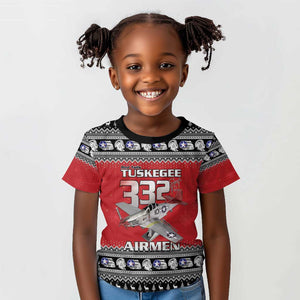Afro Christmas Tuskegee Red Tails Airmen Kid T shirt Merry Christmas - African Pride