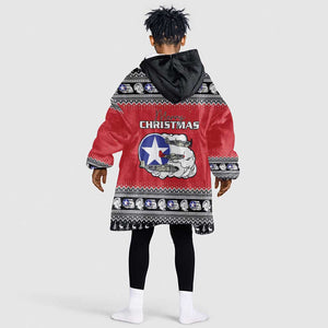 Afro Christmas Tuskegee Red Tails Airmen Kid Wearable Blanket Hoodie Merry Christmas - African Pride