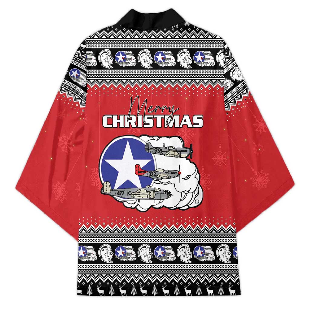 Tuskegee Red Tails Airmen Christmas Kimono P-51 Mustang 332nd Fighter Group