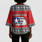 Tuskegee Red Tails Airmen Christmas Kimono Sleeve Blouse P-51 Mustang 332nd Fighter Group