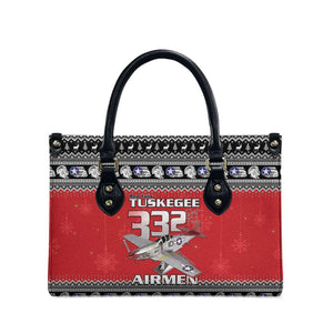 Tuskegee Red Tails Airmen Christmas Leather Bag P-51 Mustang 332nd Fighter Group
