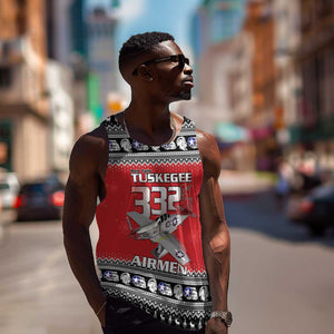 Afro Christmas Tuskegee Red Tails Airmen Men Tank Top Merry Christmas - African Pride