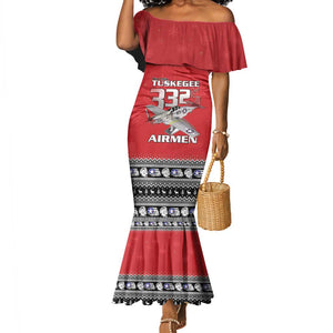 Afro Christmas Tuskegee Red Tails Airmen Mermaid Dress Merry Christmas - African Pride