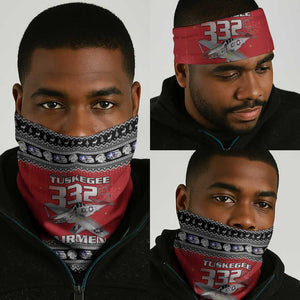 Afro Christmas Tuskegee Red Tails Airmen Neck Gaiter Merry Christmas - African Pride