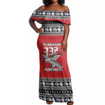 Afro Christmas Tuskegee Red Tails Airmen Off Shoulder Maxi Dress Merry Christmas - African Pride