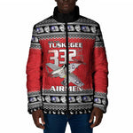 Tuskegee Red Tails Airmen Christmas Padded Jacket P-51 Mustang 332nd Fighter Group