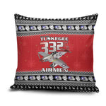 Tuskegee Red Tails Airmen Christmas Pillow Cover P-51 Mustang 332nd Fighter Group