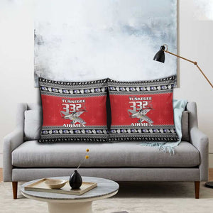 Tuskegee Red Tails Airmen Christmas Pillow Cover P-51 Mustang 332nd Fighter Group