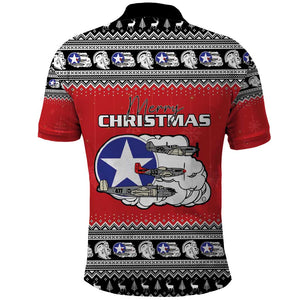 Afro Christmas Tuskegee Red Tails Airmen Polo Shirt Merry Christmas - African Pride