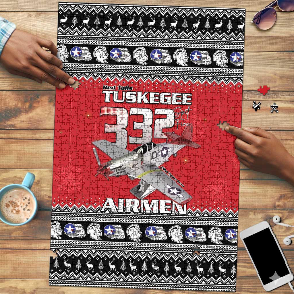 Tuskegee Red Tails Airmen Christmas Puzzle P-51 Mustang 332nd Fighter Group