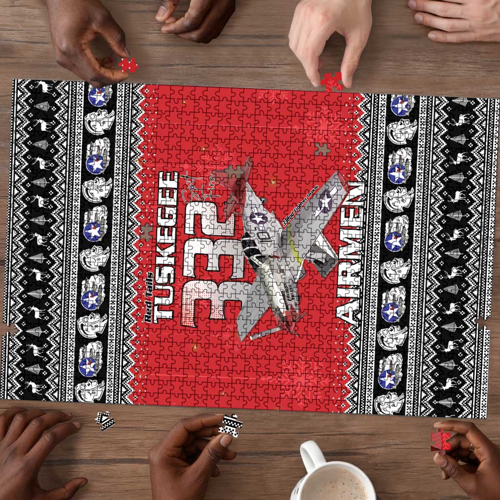 Tuskegee Red Tails Airmen Christmas Puzzle P-51 Mustang 332nd Fighter Group