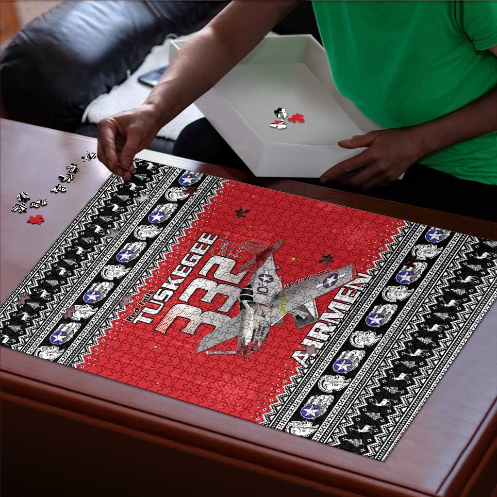 Tuskegee Red Tails Airmen Christmas Puzzle P-51 Mustang 332nd Fighter Group