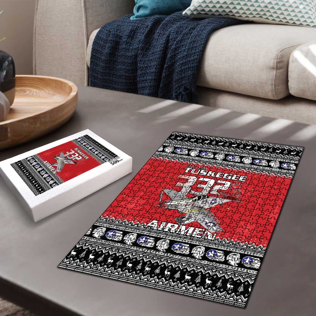 Tuskegee Red Tails Airmen Christmas Puzzle P-51 Mustang 332nd Fighter Group