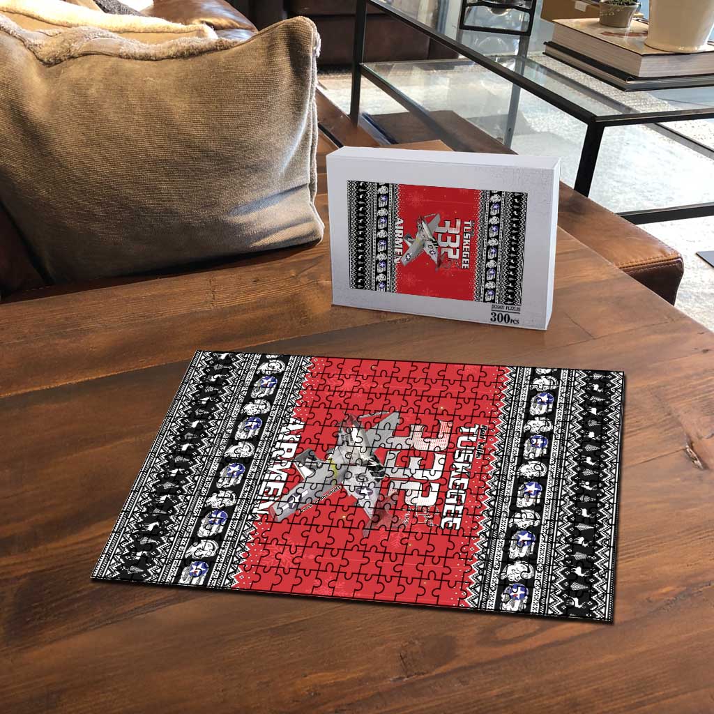 Tuskegee Red Tails Airmen Christmas Puzzle P-51 Mustang 332nd Fighter Group