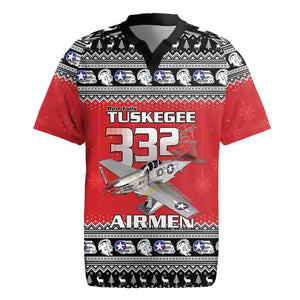 Afro Christmas Tuskegee Red Tails Airmen Rugby Jersey Merry Christmas - African Pride