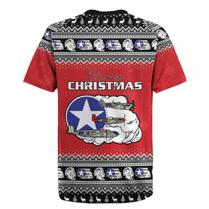 Afro Christmas Tuskegee Red Tails Airmen Rugby Jersey Merry Christmas - African Pride