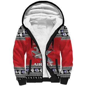 Afro Christmas Tuskegee Red Tails Airmen Sherpa Hoodie Merry Christmas - African Pride