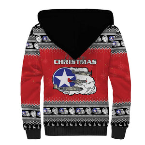 Afro Christmas Tuskegee Red Tails Airmen Sherpa Hoodie Merry Christmas - African Pride