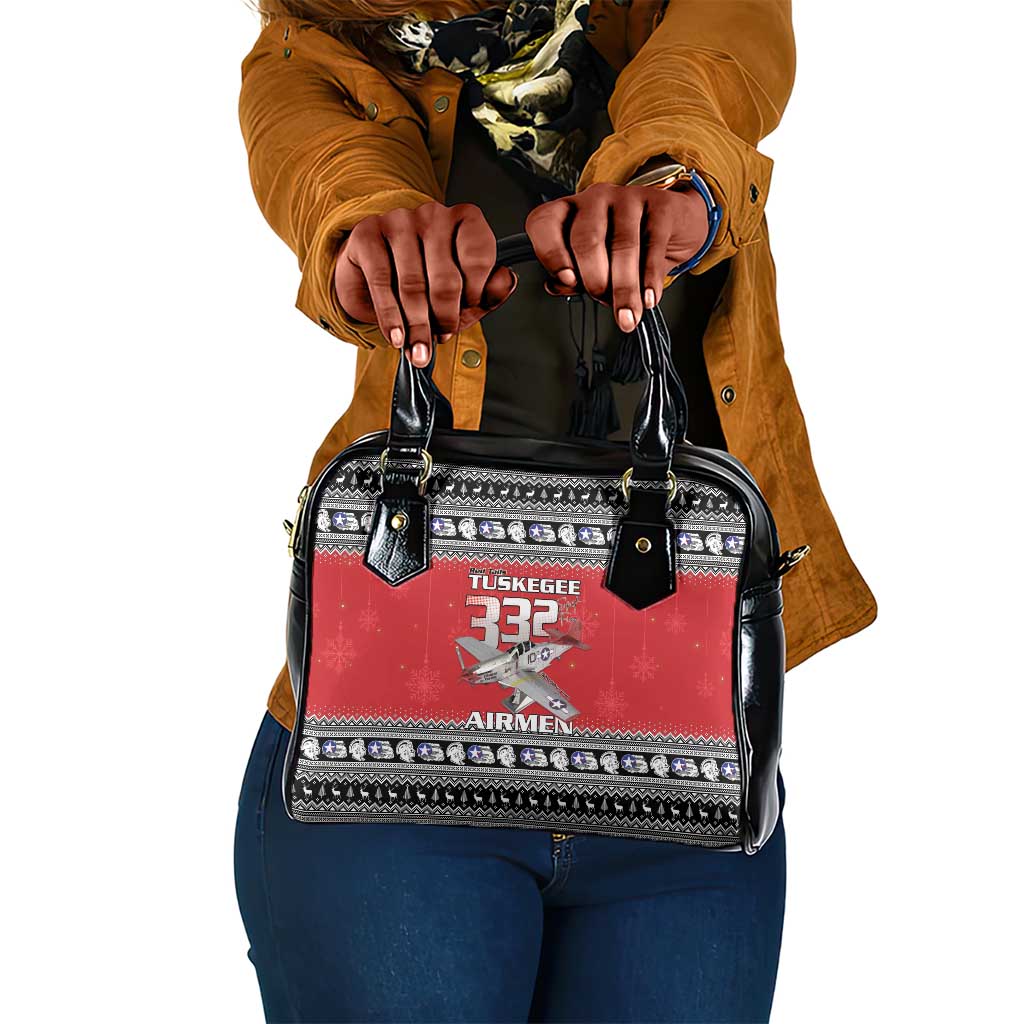 Afro Christmas Tuskegee Red Tails Airmen Shoulder Handbag Merry Christmas - African Pride