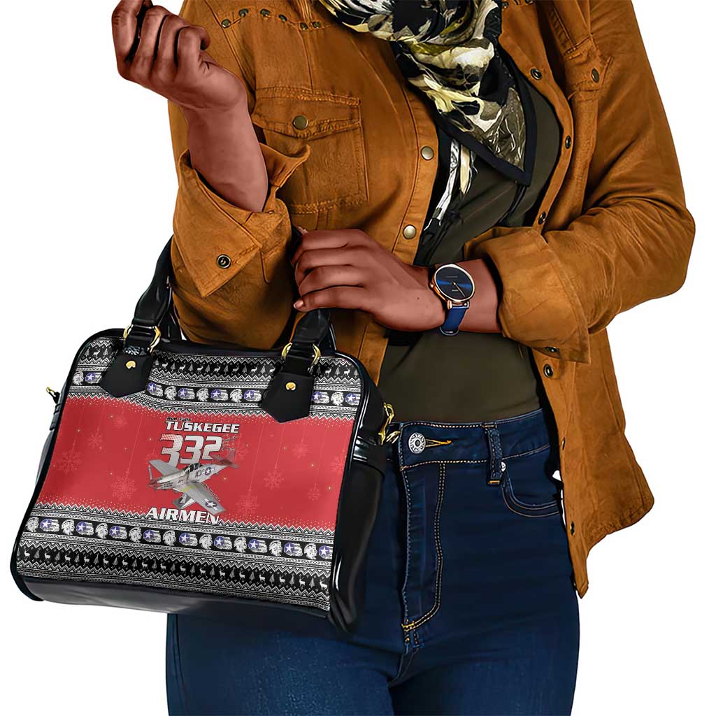 Afro Christmas Tuskegee Red Tails Airmen Shoulder Handbag Merry Christmas - African Pride